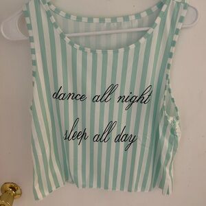 Teal cropped pajama set